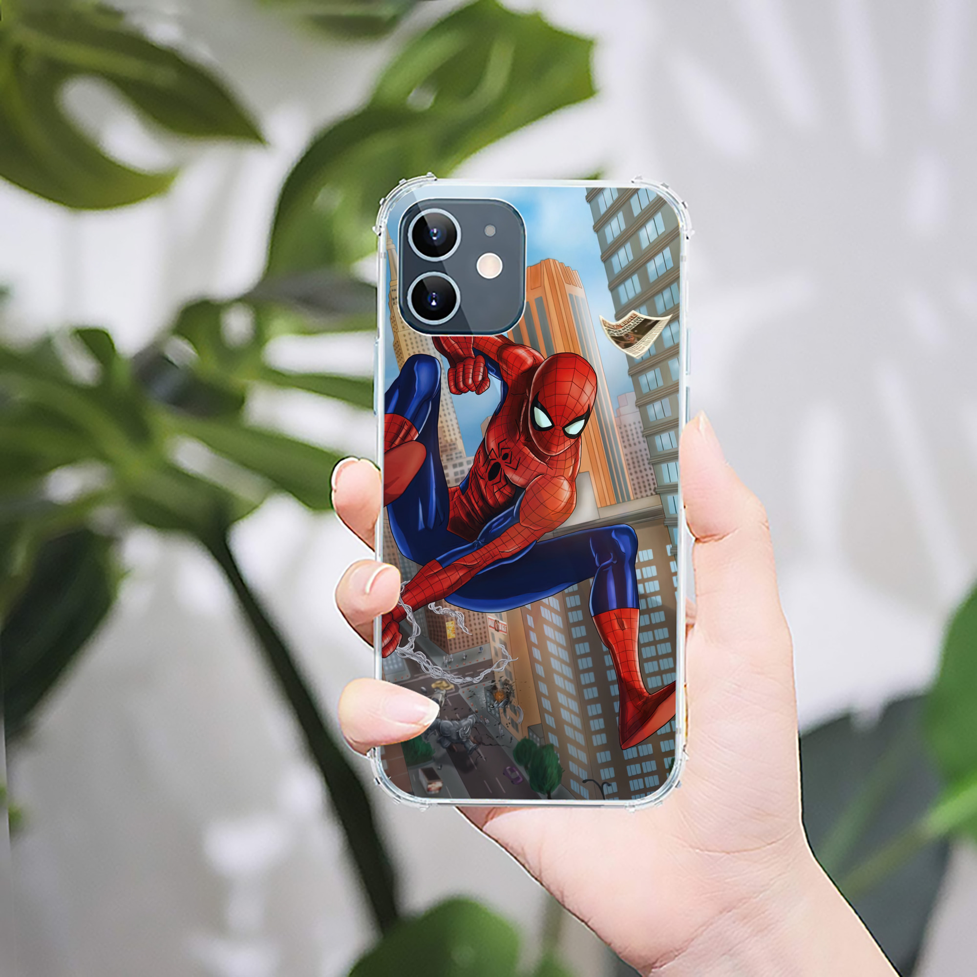 （画像用） Spider Man スパイダーマン 【iPhone 12シリーズ対応】透明スマホケース（クリアソフトケース）